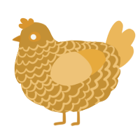 A gold and honey chicken with a lace pattern