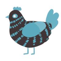 A silver and russet chicken with a bar pattern