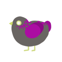 (unnamed), a grey and plum chicken with a neck-speckle pattern