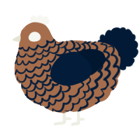 A brown and tumblr chicken with a lace pattern
