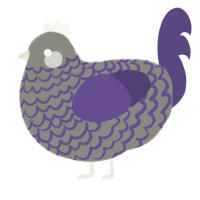 A ash and overcast chicken with a lace pattern