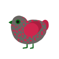 (unnamed), a grey and crimson chicken with a speckle pattern