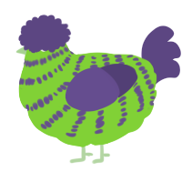 A grass and overcast chicken with a bar pattern