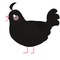 A sable chicken with a head pattern