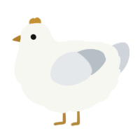A white and mist chicken