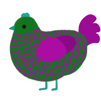 A leaf and plum chicken with a lace pattern