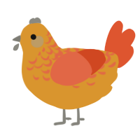 A orange and vermilion chicken with a half-lace pattern