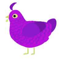 A amethyst and violet chicken with a lace pattern