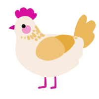 A cream and honey chicken with a neck-speckle pattern