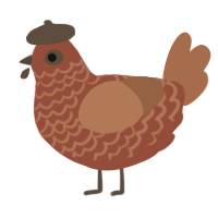 A russet and brown chicken with a lace pattern