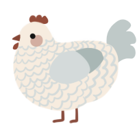A cream and silver chicken with a lace pattern