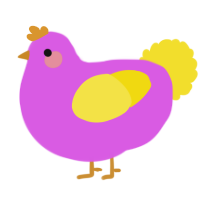 A orchid and yellow chicken