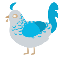 A mist and cerulean chicken with a half-lace pattern