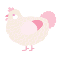 A cream and rose chicken with a lace pattern