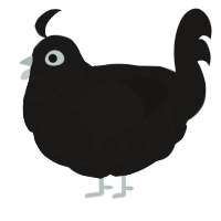 A sable chicken with a bar pattern