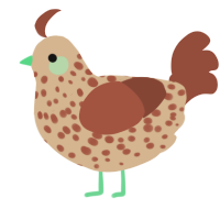 A beige and russet chicken with a speckle pattern