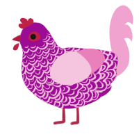 A plum and pink chicken with a double-lace pattern