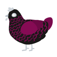 A sable and wine chicken with a lace pattern