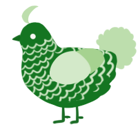 A leaf and gluppy chicken with a lace pattern