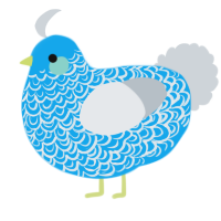 A sky and mist chicken with a double-lace pattern
