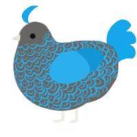 A grey and sky chicken with a double-lace pattern