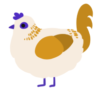 A cream and ochre chicken with a neck-band pattern