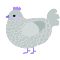 A silver chicken with a lace pattern