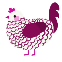 A white and wine chicken with a lace pattern