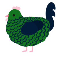 A leaf and tumblr chicken with a lace pattern