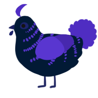 A tumblr and indigo chicken with a half-bar pattern