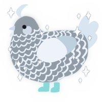 A ash and silver chicken with a lace pattern