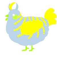 A mist and lime chicken with a half-bar pattern