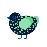 Gottfritz Schulz, a tumblr and spring chicken with a speckle pattern