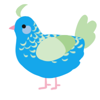 A sky and gluppy chicken with a half-lace pattern