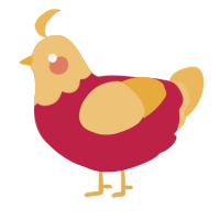 A crimson and honey chicken with a head pattern