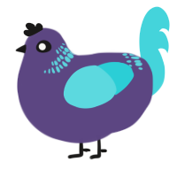 A overcast and aqua chicken with a neck-band pattern