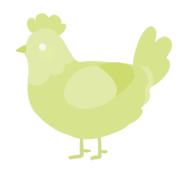 A lemon chicken with a head pattern