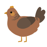 A brown and bark chicken with a neck-band pattern