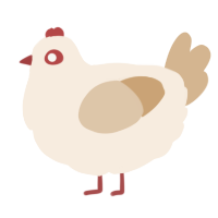 A cream and beige chicken