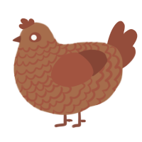 A brown and russet chicken with a lace pattern