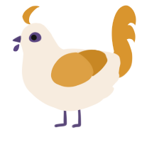 A cream and orange chicken