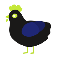 A sable and navy chicken