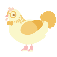 A cream and honey chicken with a neck-speckle pattern