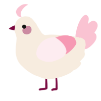 A cream and rose chicken