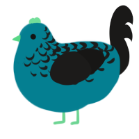 A sea and sable chicken with a half-lace pattern