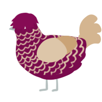 A wine and beige chicken with a lace pattern