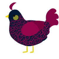 A tumblr and maroon chicken with a double-lace pattern
