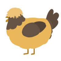 A honey and bark chicken with a head pattern