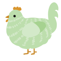 A gluppy chicken with a bar pattern