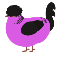 A orchid and sable chicken with a neck-band pattern